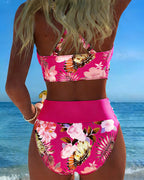 Jolina - Conjunto de bikini cruzado con estampado floral