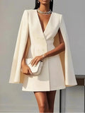 Vestido de traje estilo capa Celeste