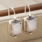 Elegant Bohemian Square Pearl Drop Earrings