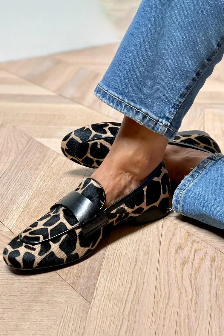 Animal Print Loafer with Elegant Detail