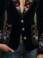 Shona - Women’s Colorful Floral Embroidered Blazer