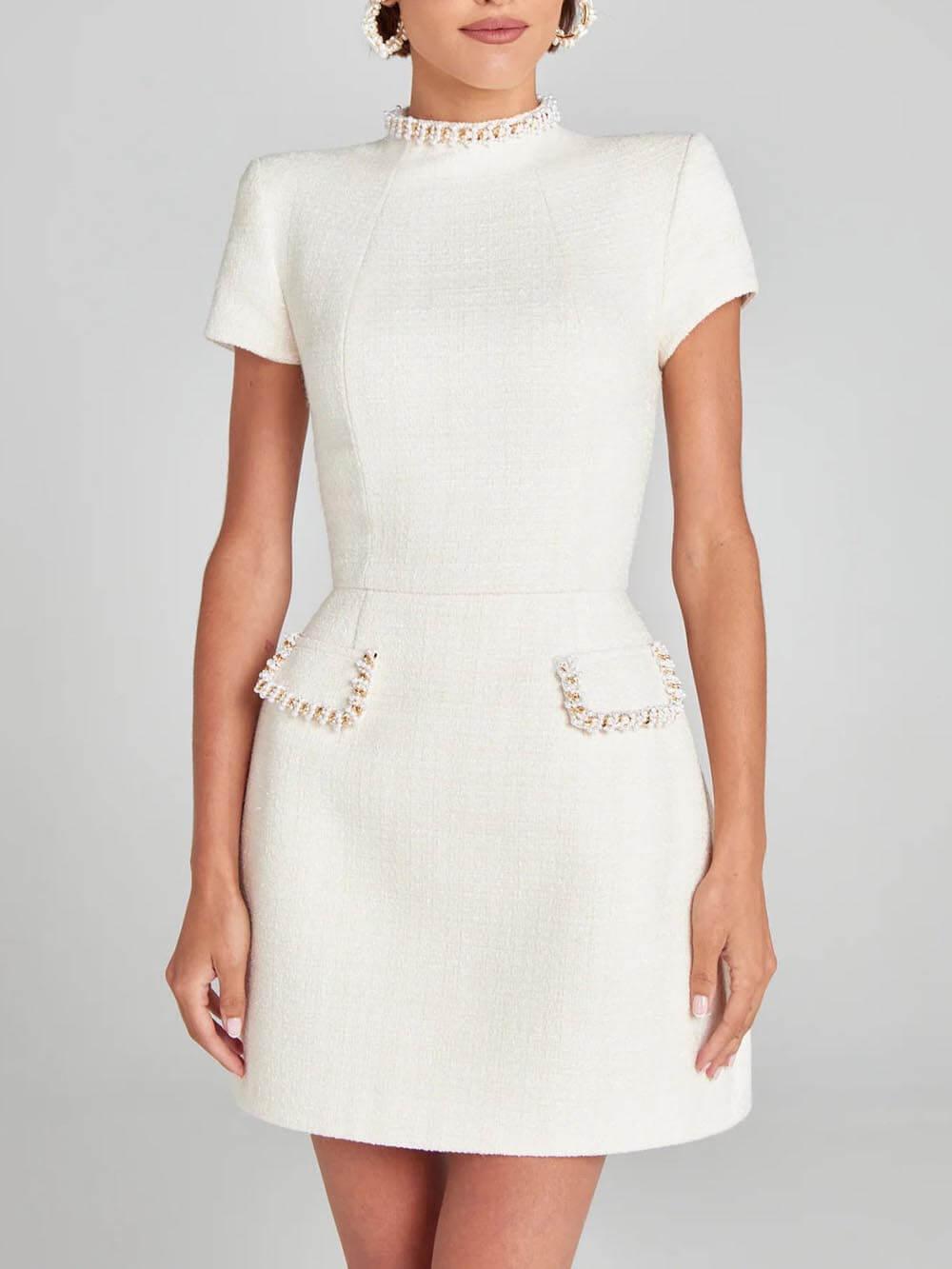 Vestido curto com bolsos Lila