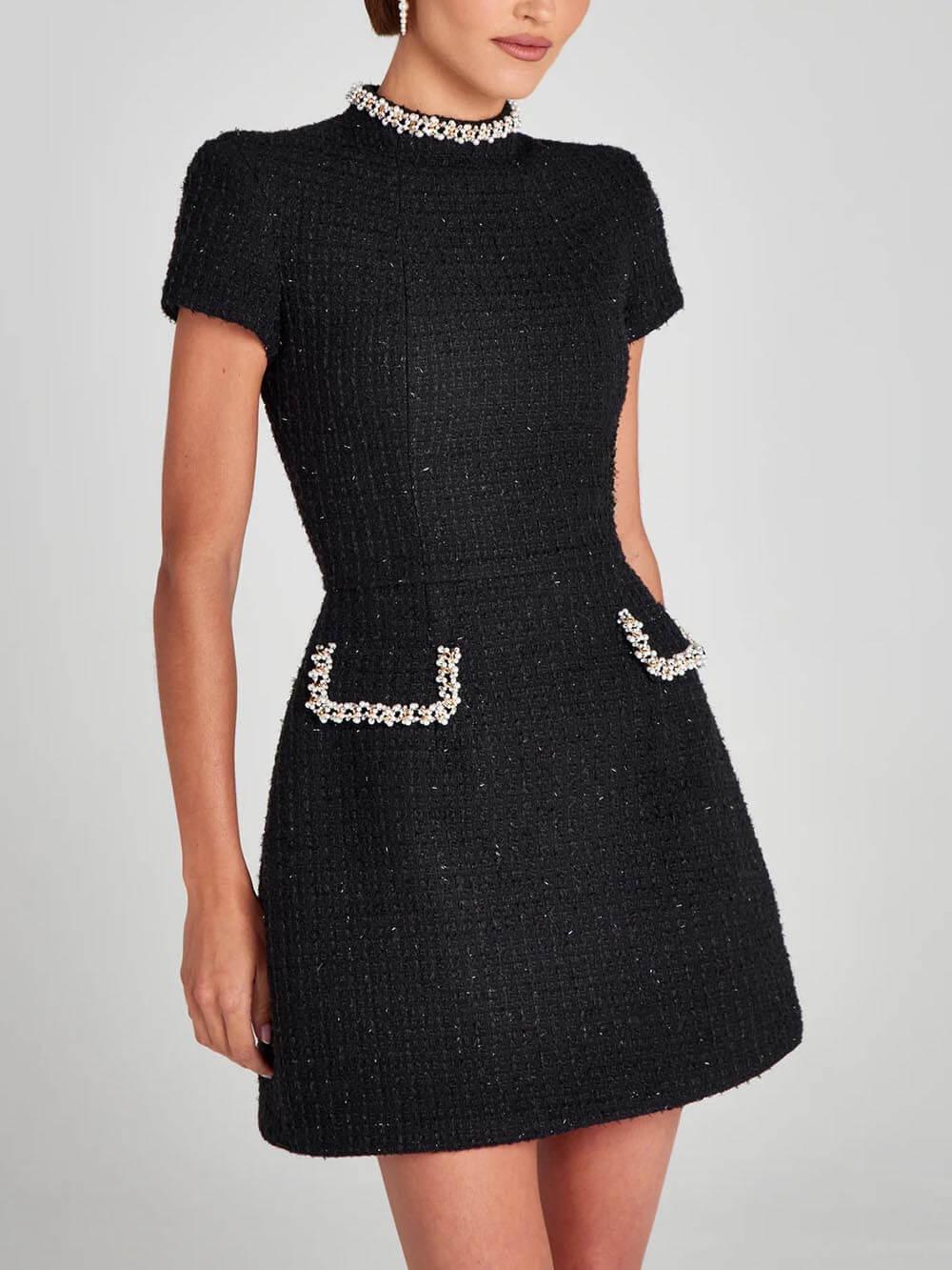 Vestido curto com bolsos Lila