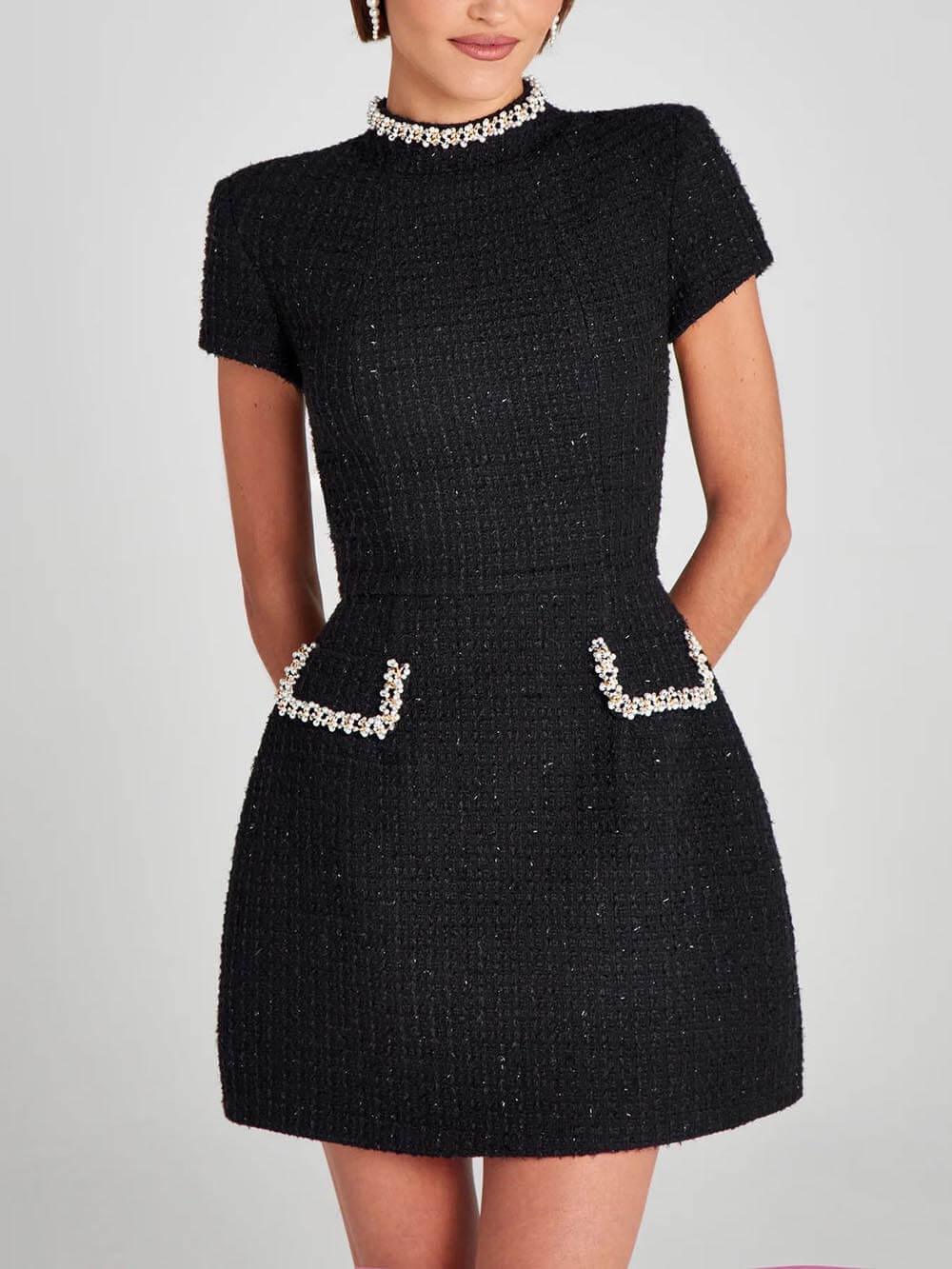 Vestido curto com bolsos Lila
