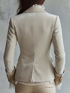 Jenna - Women’s Ivory Embroidered Tailored Blazer