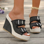 Atelier | Sandalias de cuña con bordes deshilachados