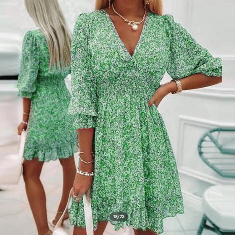 Sunna - Vestido elegante com motivos florais