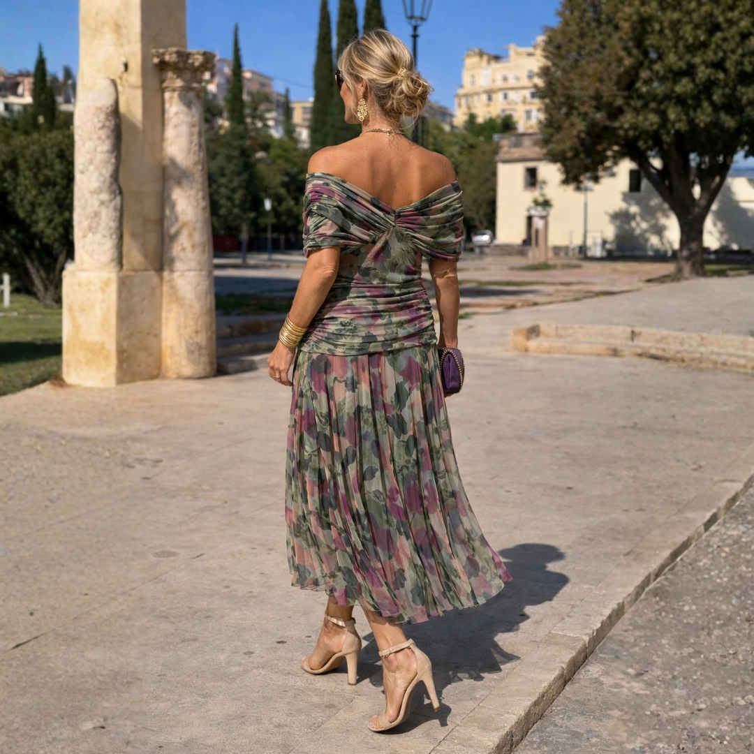 Lydia | Vestido largo con hombros descubiertos