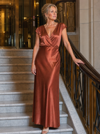 Samouse | Vestido largo cruzado con mangas cortas