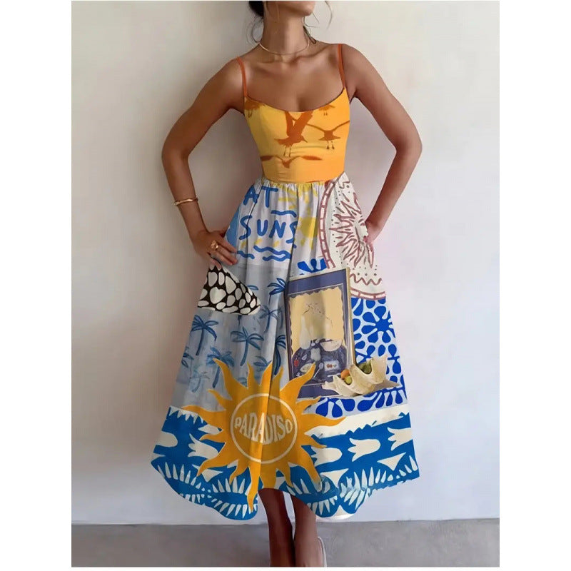 Calyndra | Vestido midi Sol paradisíaco