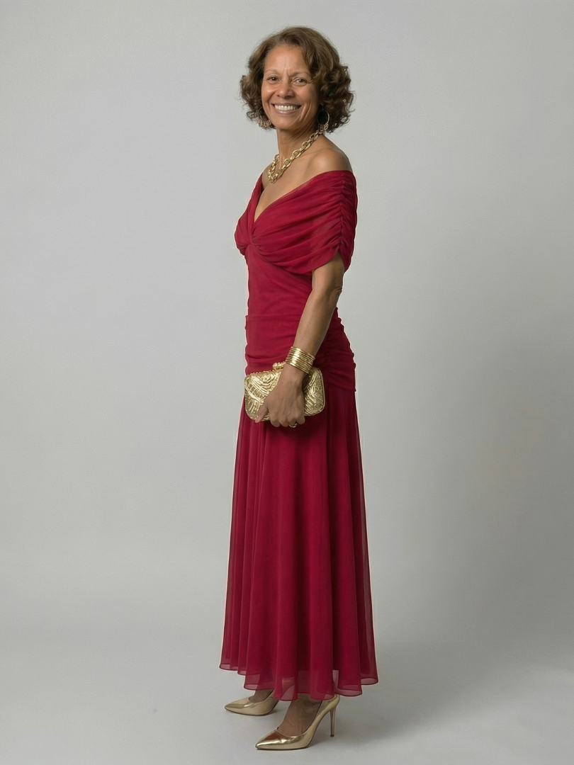 Calen | Vestidos midi fluidos com ombros descobertos