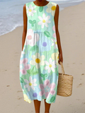 Vestido midi com flores pastel Erin