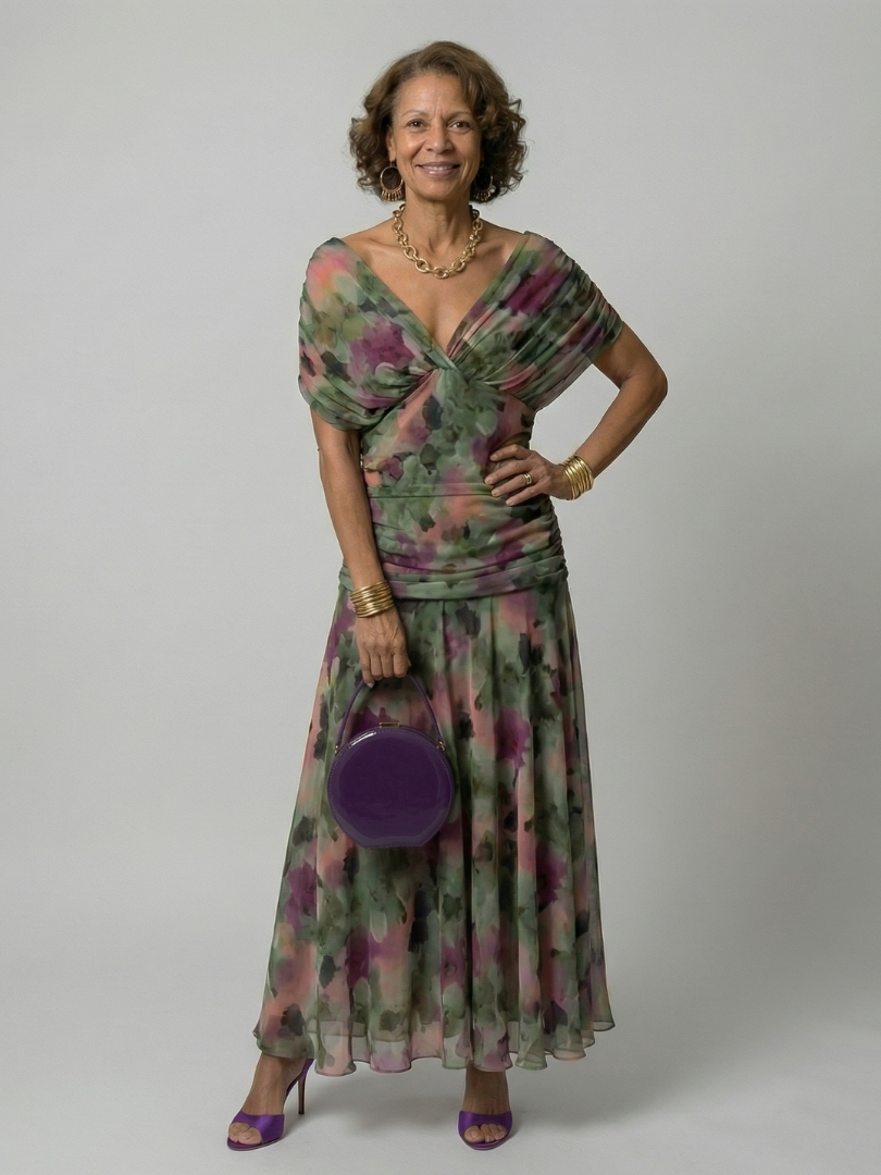 Calen | Vestidos midi fluidos com ombros descobertos
