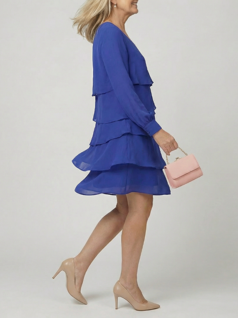 Kirax | Vestido hasta la rodilla limpio y escalonado