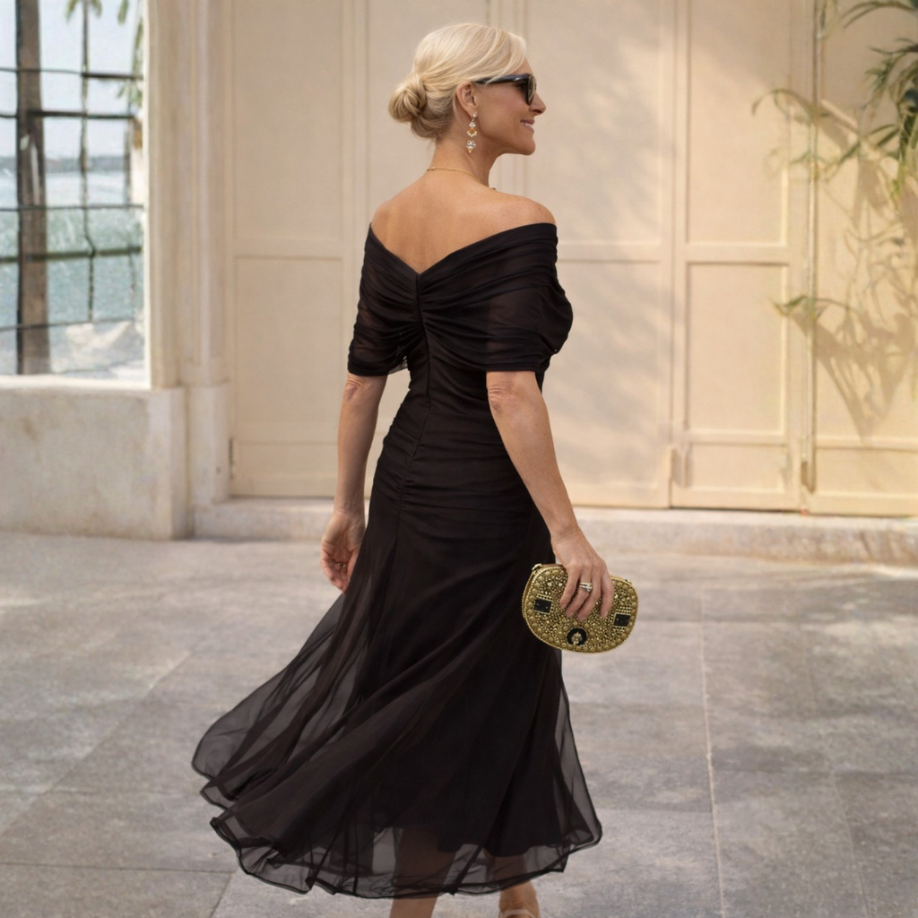 Lydia | Vestido largo con hombros descubiertos