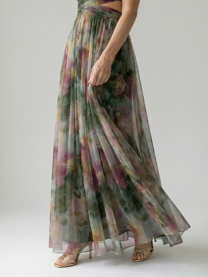 Isel | Vestido maxi suave com trespasse