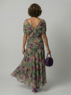 Calen | Vestidos midi fluidos com ombros descobertos
