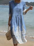 Tiffany | Vestido com estampa de plantas e flores