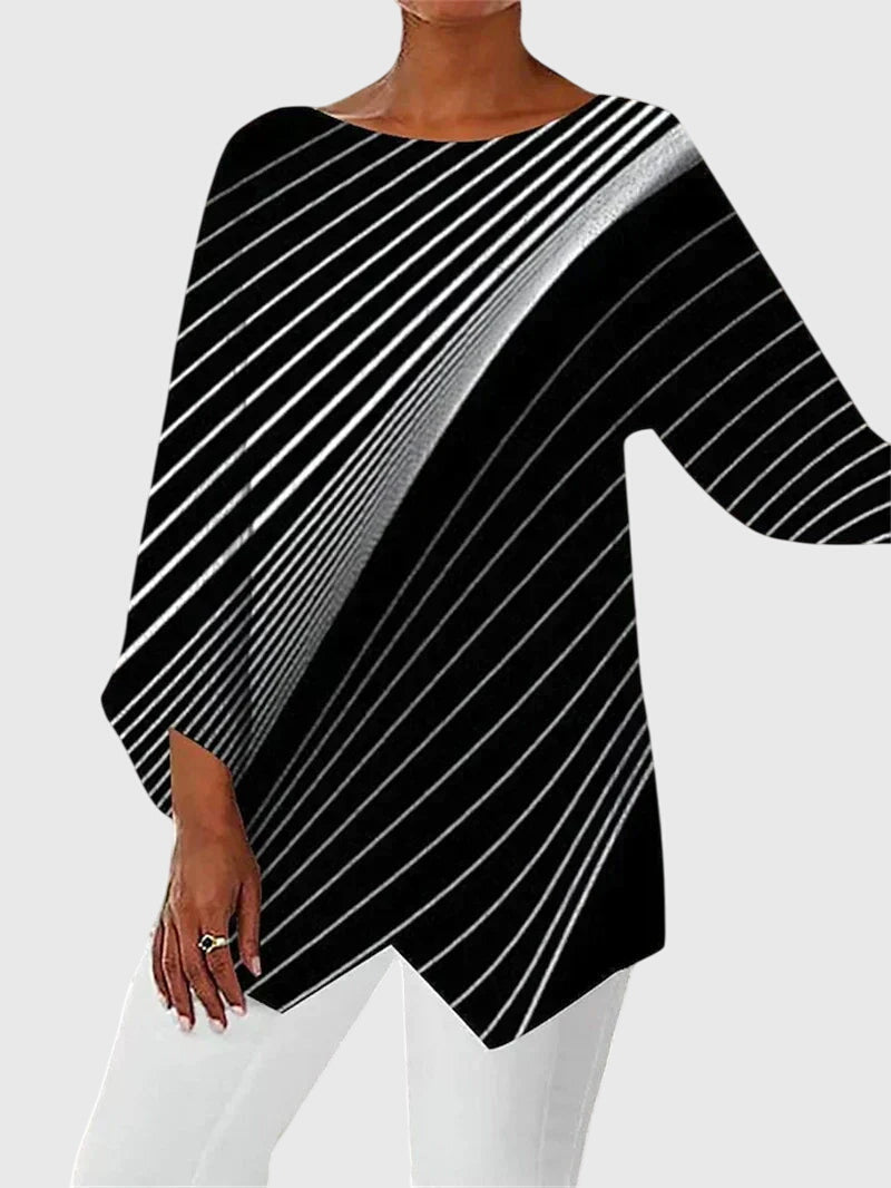 Alayah | Top elegante de gola redonda