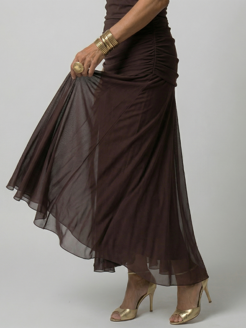 Calen | Vestidos midi fluidos com ombros descobertos