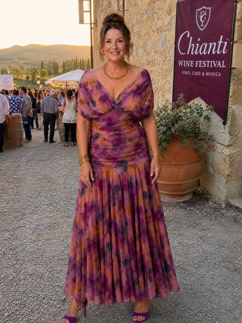 Calen | Vestido fluido midi ombro a ombro