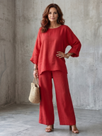 Prue | Conjunto oversized de túnica e calça pantalona