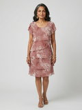 Aria | Vestido de motivo suave escalonado hasta la rodilla