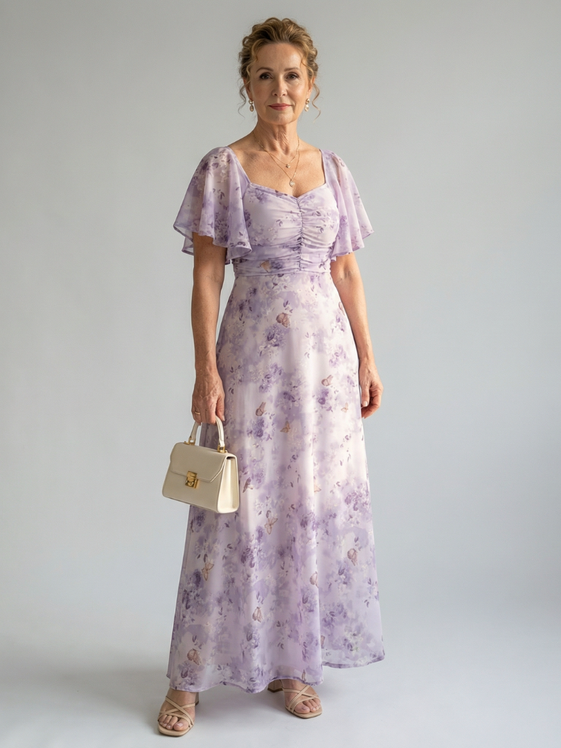 Vaelis | Vestido midi con mangas acampanadas