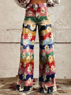 Léon - Pantalones elegantes con estampado floral