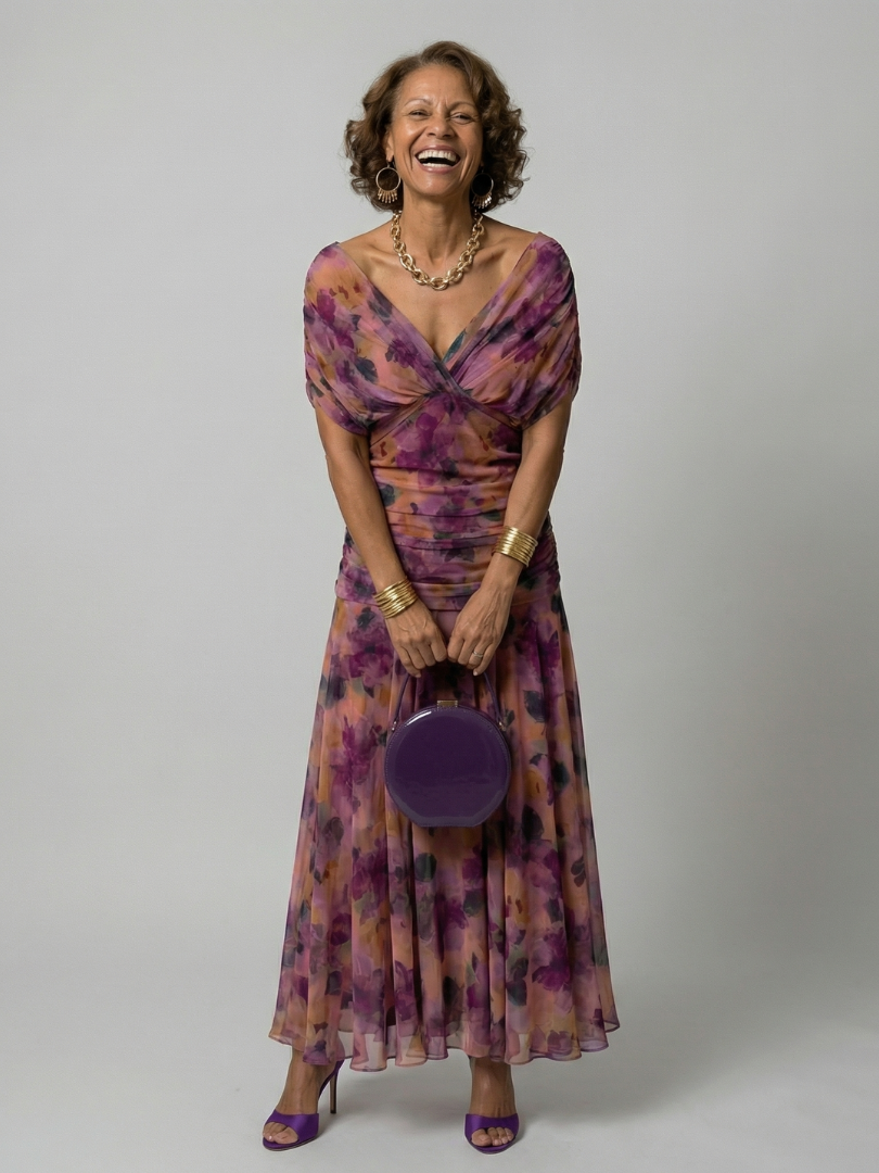 Calen | Vestidos midi fluidos com ombros descobertos
