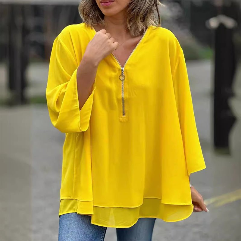 Lorelai | Blusa de chiffon com fecho de correr