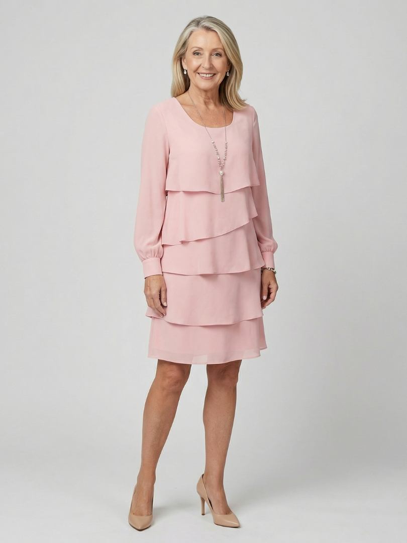 Kirax | Vestido pelo joelho com camadas simples