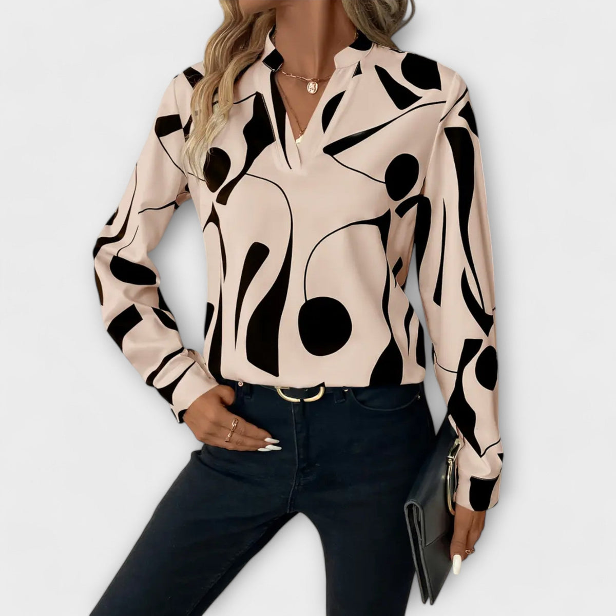 Lara Blusa elegante com padrão