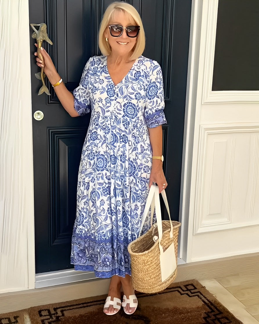 Keisha | Decote em V elegante com estampado floral