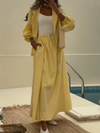 Conjunto casual Sophie amarelo com listras