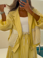 Conjunto casual Sophie amarelo com listras