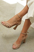 Victoria | Patchwork Round-Toe Slim Heels