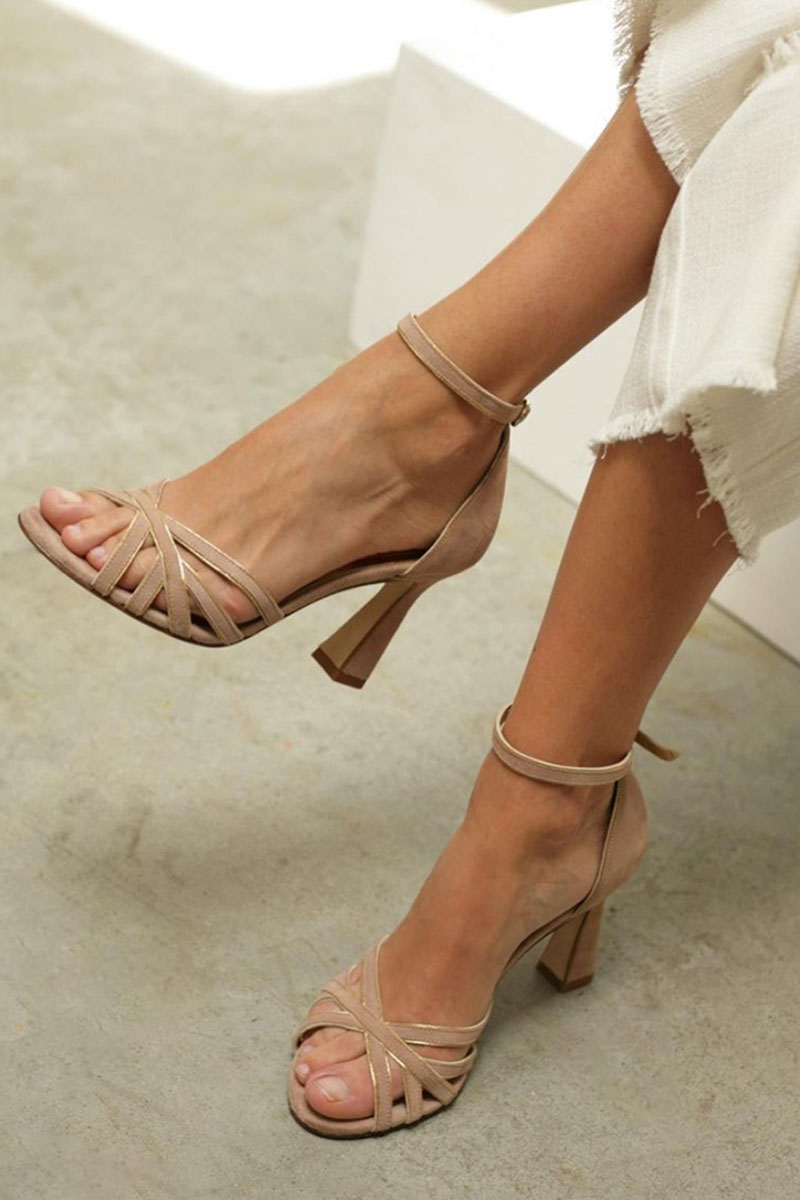 Victoria | Patchwork Round-Toe Slim Heels