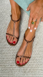 Rosalba | Sandalias doradas de verano
