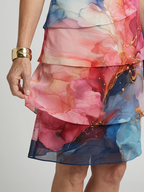 Mira | Vestido hasta la rodilla con estampado de mármol elegante