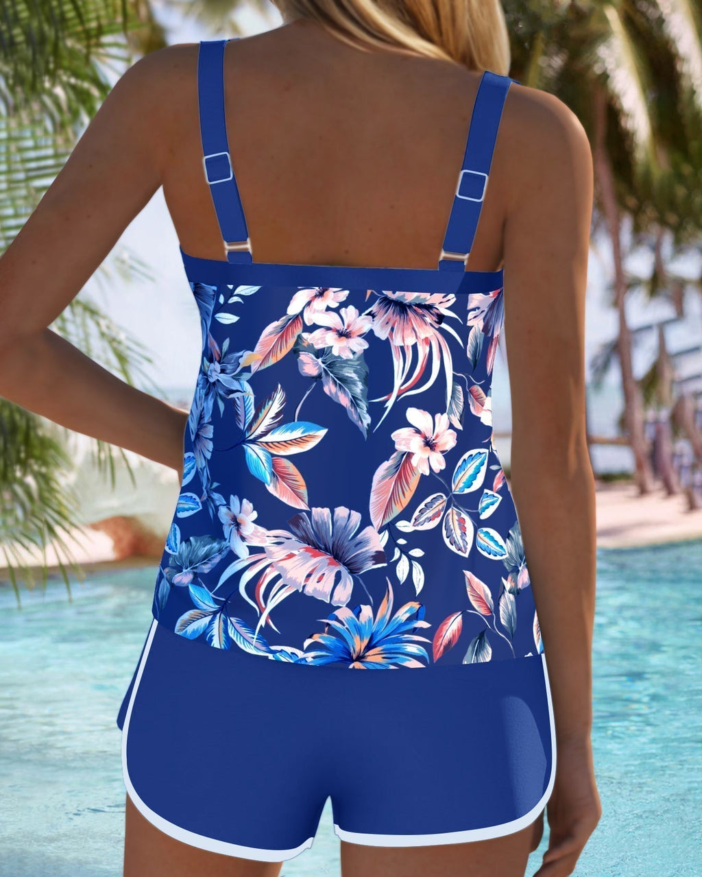 Rachelle - Conjunto de tankíni com padrão floral requintado