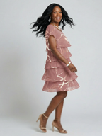 Hoku | Vestido hasta la rodilla con estampado abstracto elegante