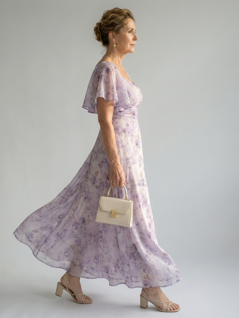 Vaelis | Vestido midi con mangas acampanadas