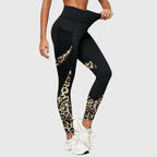 Calças de treino de cintura alta com estampa de leopardo