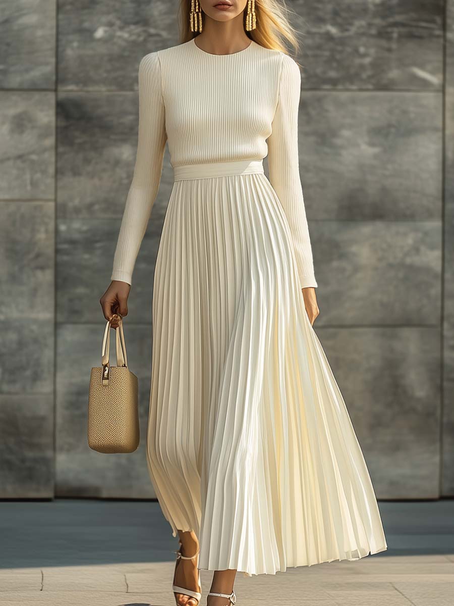 Charlotte ribbed knit top and pleated midi skirt set by Bennett and Lowe, featuring a stylish coordinated maxi dress look.