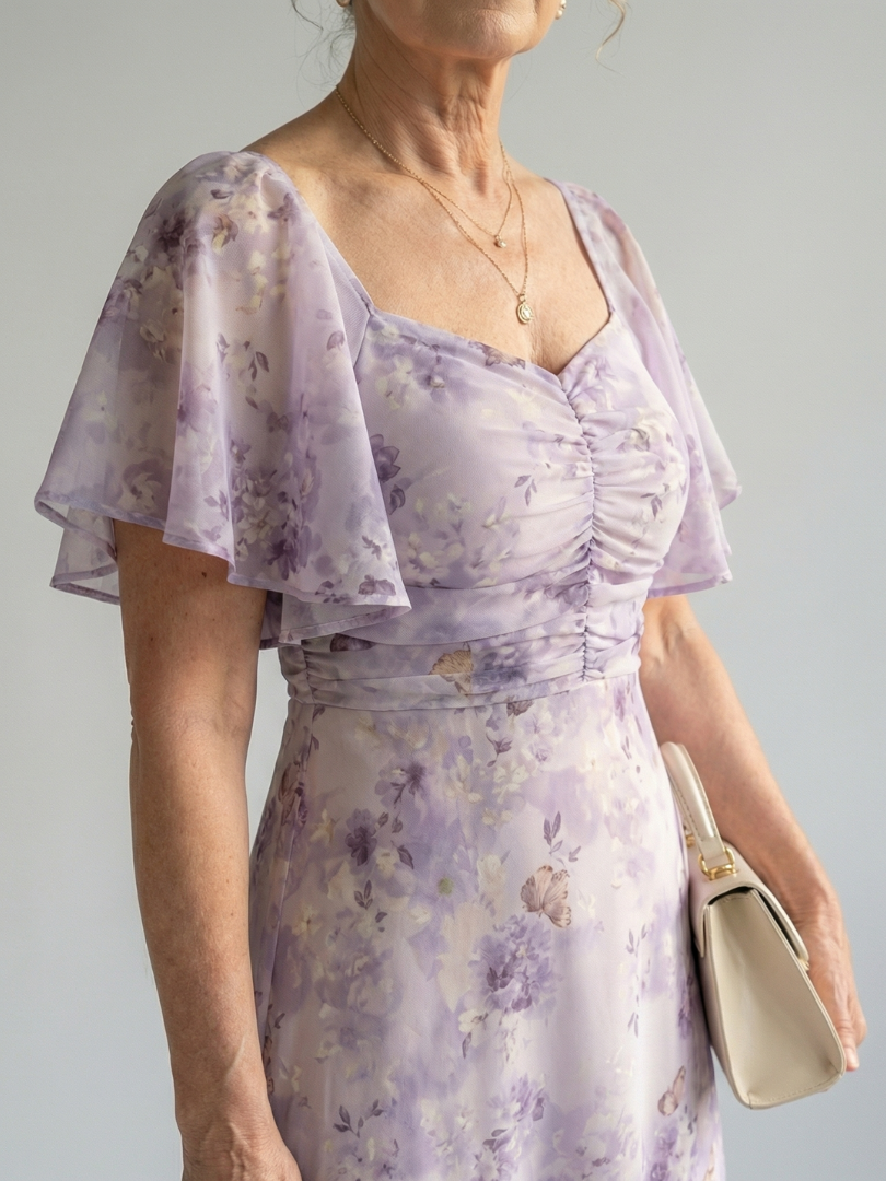 Vaelis | Vestido midi con mangas acampanadas