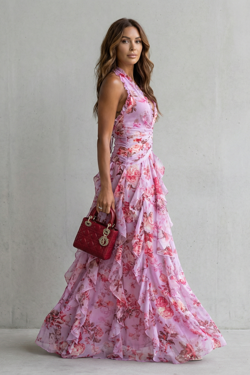 Bella | Vestido largo con escote halter