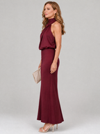 Nopal | Vestido midi drapeado sin mangas