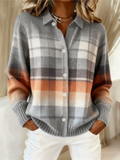 Elena™ – Blusa con capucha de cuadros en tonos suaves