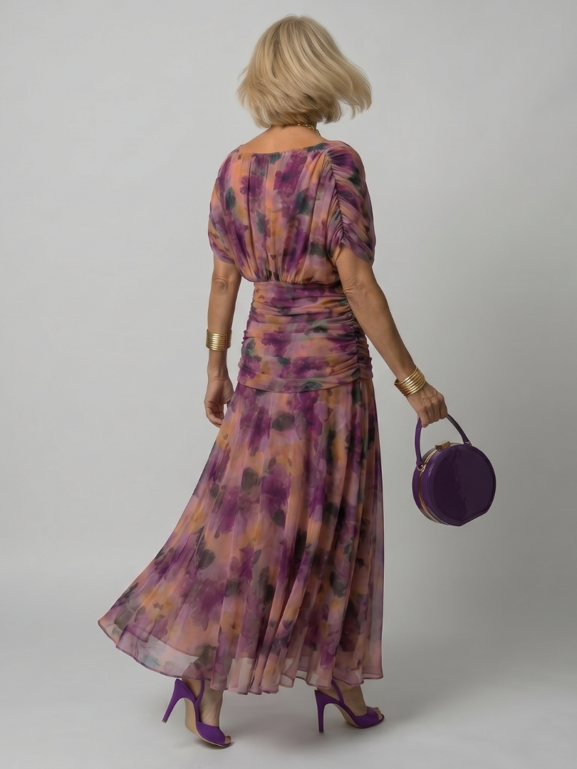 Calen | Vestido fluido midi ombro a ombro
